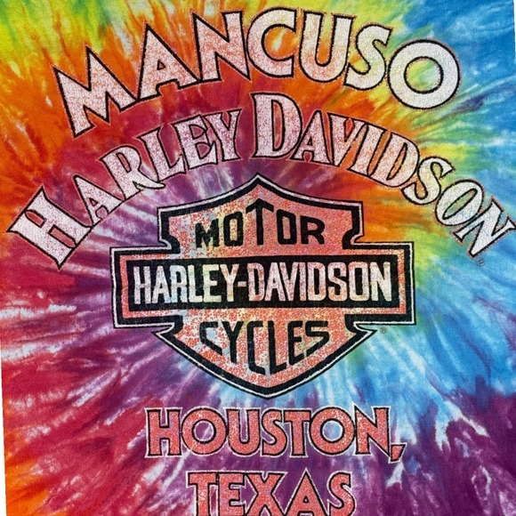 Harley Davidson Tie Dye Tank Top USA Single Stitch Houston Texas XXL - Picture 4 of 9